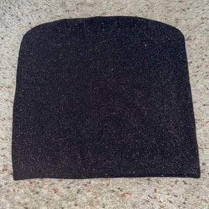 sparkly black cropped tube top